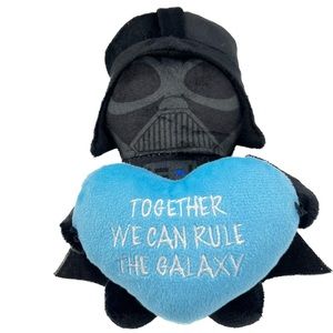 Disney Star Wars Darth Vader Valentine Heart Squeaker Dog/Pet Toy 9” Plush